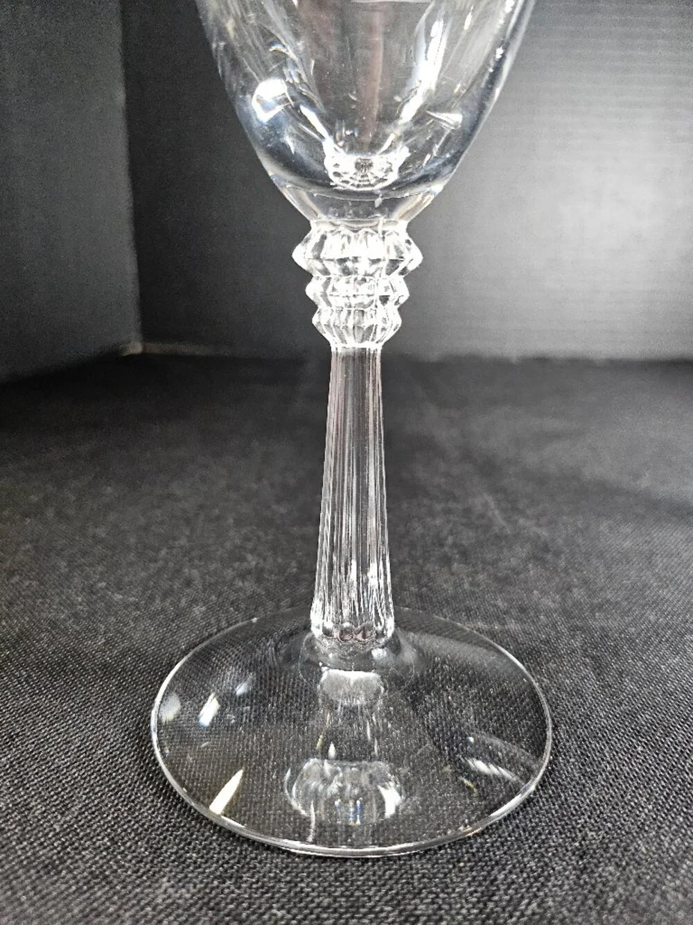 Two Vintage Fostoria Cynthia Claret Wine Glasses Elegant Cut Crystal Stemware